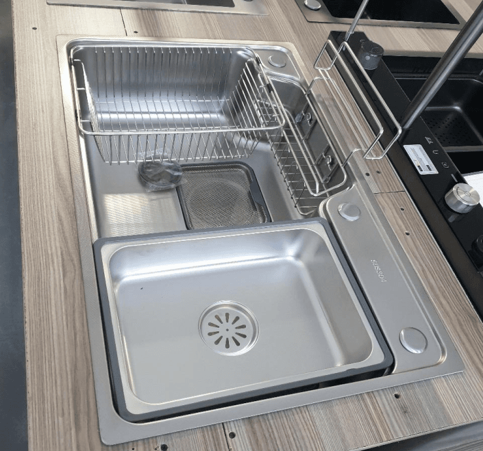 Silver SUS 304 Double Sink